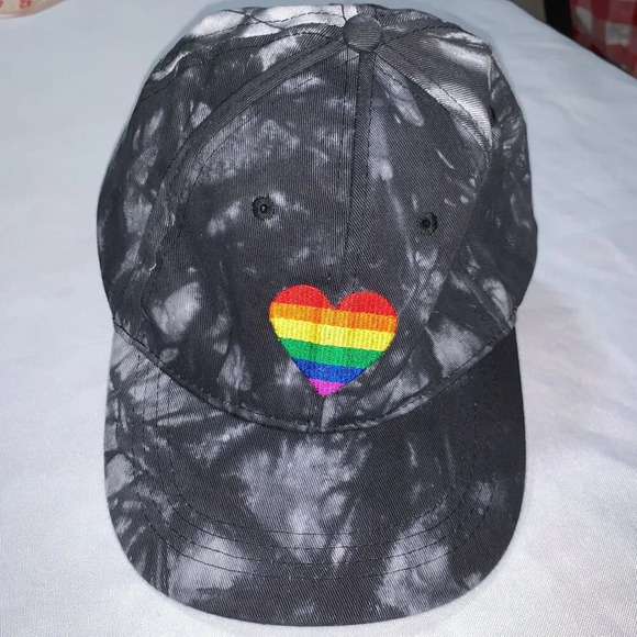Sally Hansen Rainbow Pride Unisex Embroidered Black Gray Tie Dye Hat Ball Cap - Picture 4 of 6